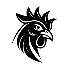 Rooster head logo vector Silhouette 
