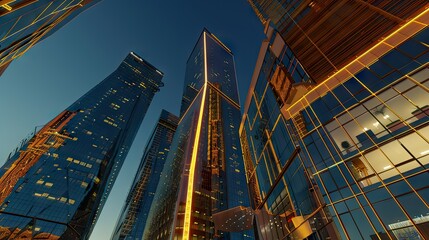 Fototapeta premium Luminous Monolith Over Metropolis