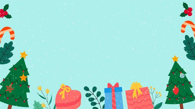 Christmas background animation with snowfall