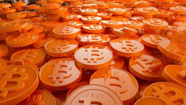 Bitcoin y su universo: Un mundo digital en constante movimiento, marcado por la presencia din&aacute;mica del s&iacute;mbolo de bitcoin.