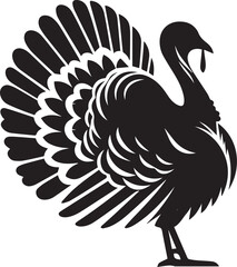 Obraz premium Turkey silhouette vector black and white. Turkey logo.