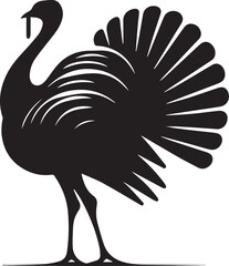 Turkey silhouette vector black and white. Turkey logo.