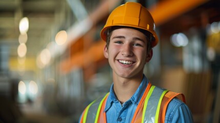 A Smiling Young Construction Worker