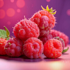 photo of ripe red raspberries