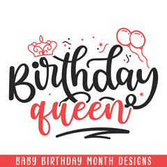Birthday queen happy birthday decorative