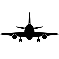 A Big Pessenger Air plane on the Sky Vector silhouette 