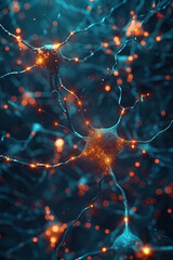 A close up of a brain with many neurons