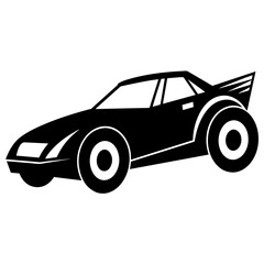 Fototapeta premium Dirt Track Race Car vector silhouette, white background 
