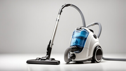 This is an image of two red and white canister vacuums on a white background. 