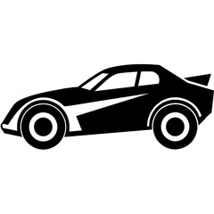 Obraz premium Dirt Track Race Car vector silhouette, white background 