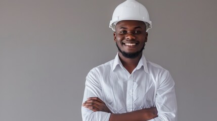 Confident Engineer Wearing Safety Helmet
