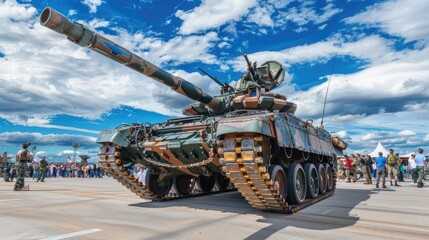 Armored Beast Rests: Tank in Urban Oasis