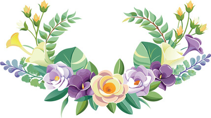 Bohemian wedding flower garland wedding decoration Isolated on white background