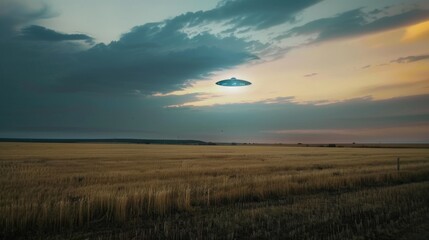 Naklejka na ściany i meble A UFO over Tranquil Farmland
