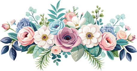 Bohemian wedding flower garland wedding decoration Isolated on white background