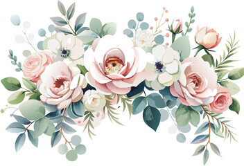 Bohemian wedding flower garland wedding decoration Isolated on white background