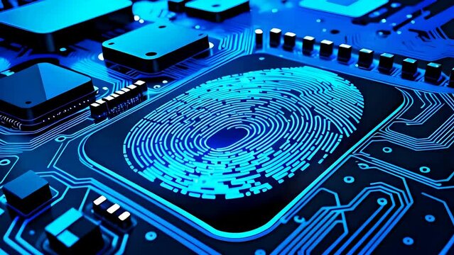 fingerprint with electronic circuit board. 