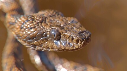 Obraz premium Serpentine Elegance: Glimpse of a Snake Slithering on a Branch