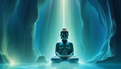 Buddha Translucent lighting in Aquatic Cave