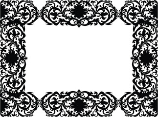 black decorated horizontal frame shape ornament