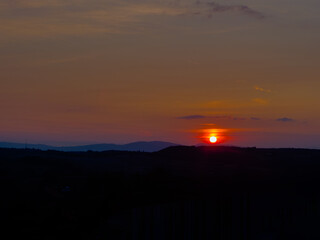 sunset over the horizon