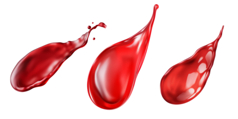 Gotas de liquido rojo.