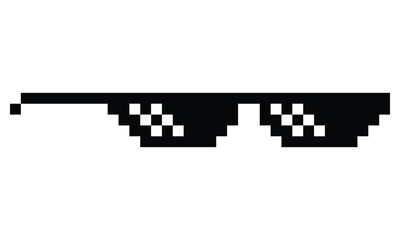 pixel art glasses side view, tranparent background