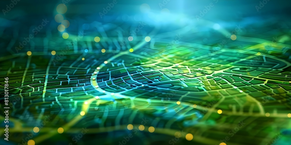 Aufkleber enhancing urban exploration and location services with mapping technology. concept mapping technolog