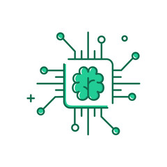 Artificial Intelligence, Intelligent Systems Vector Illustration Icon Design