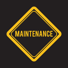 maintenance sign vector icon on white background