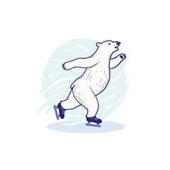 Obraz premium Charming Illustration Of A Cute Polar Bear, Cartoon Illustration