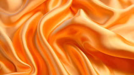 Obraz premium Satin luxury curtain background ,Shiny golden fabric , Soft folds, wavy lines ,Macro photography revealing the lustrous folds and sheen of Satin fabric
