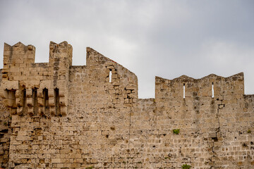 Rhodes Island, Greece, a symbol of Rhodes, of the famous Knights Grand Master Palace (also known as Castello) in the Medieval town of rhodes