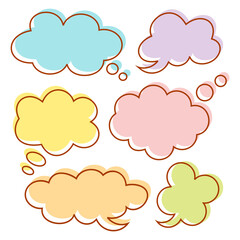 Set Of Speech Bubbles Cloud Colorful