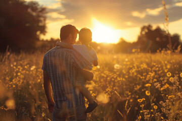 Tender Father's Day photo featuring a dad and his child sharing a special bond.