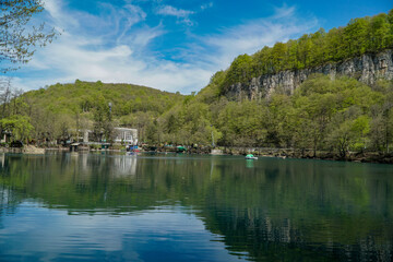 Fototapeta premium boats on the lake