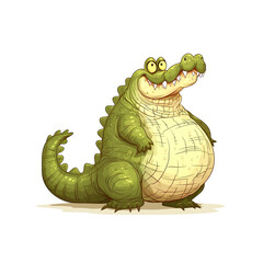 Fototapeta premium Cute Crocodile Cartoon Its Toothy Grin, Cartoon Illustration