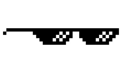 pixel art glasses side view, tranparent background