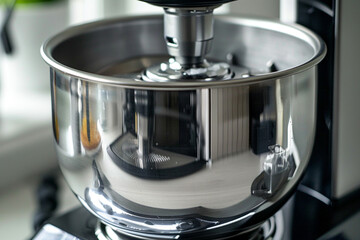 A stainless steel food processor with a powerful motor, blending ingredients effortlessly.