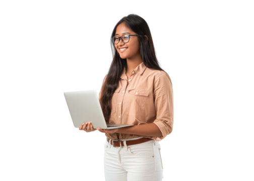 Southeast Asian Woman with Laptop