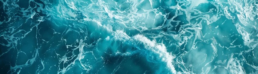 The blue, aqua, and teal marble texture captures the essence of ocean waves, creating a stunning web banner for summer adventures