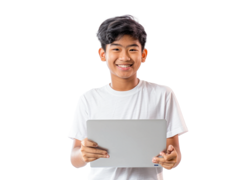 Southeast Asian Teen Using Tablet
