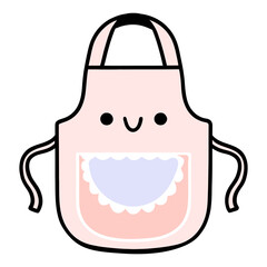 A cute pink kawaii apron with a smiling face