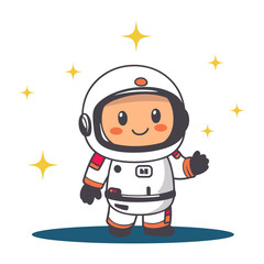 smiling astronaut in a white spacesuit