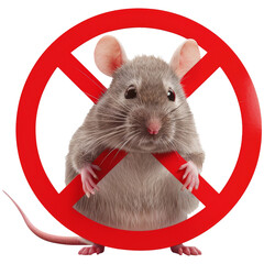 Mouse inside red No symbols, transparent background