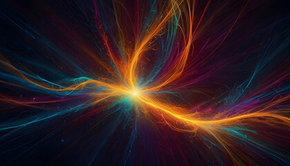 Fototapeta premium vibrant energy of light flows through a mesmerizing background. Generative AI