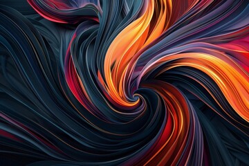 Dark abstract swirls flat design front view modern art theme animation Complementary Color Scheme