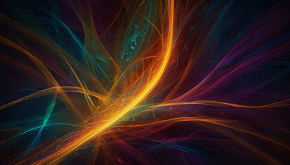 Fototapeta premium vibrant energy of light flows through a mesmerizing background. Generative AI
