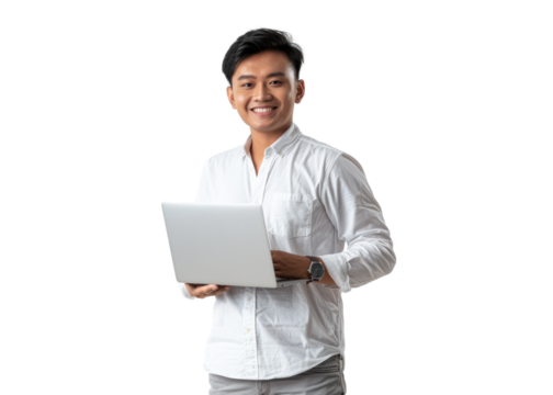 Southeast Asian Man with Laptop