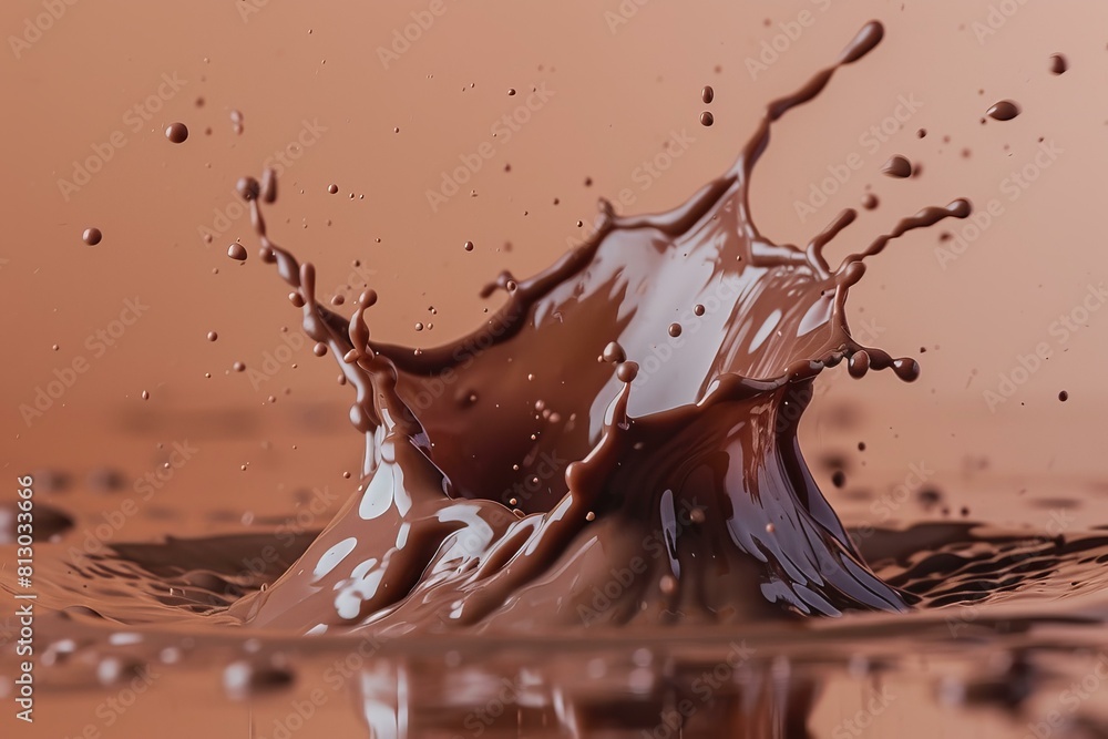 Aufkleber dynamic highspeed photography of chocolate splashes creating a delicious and artistic abstract backg